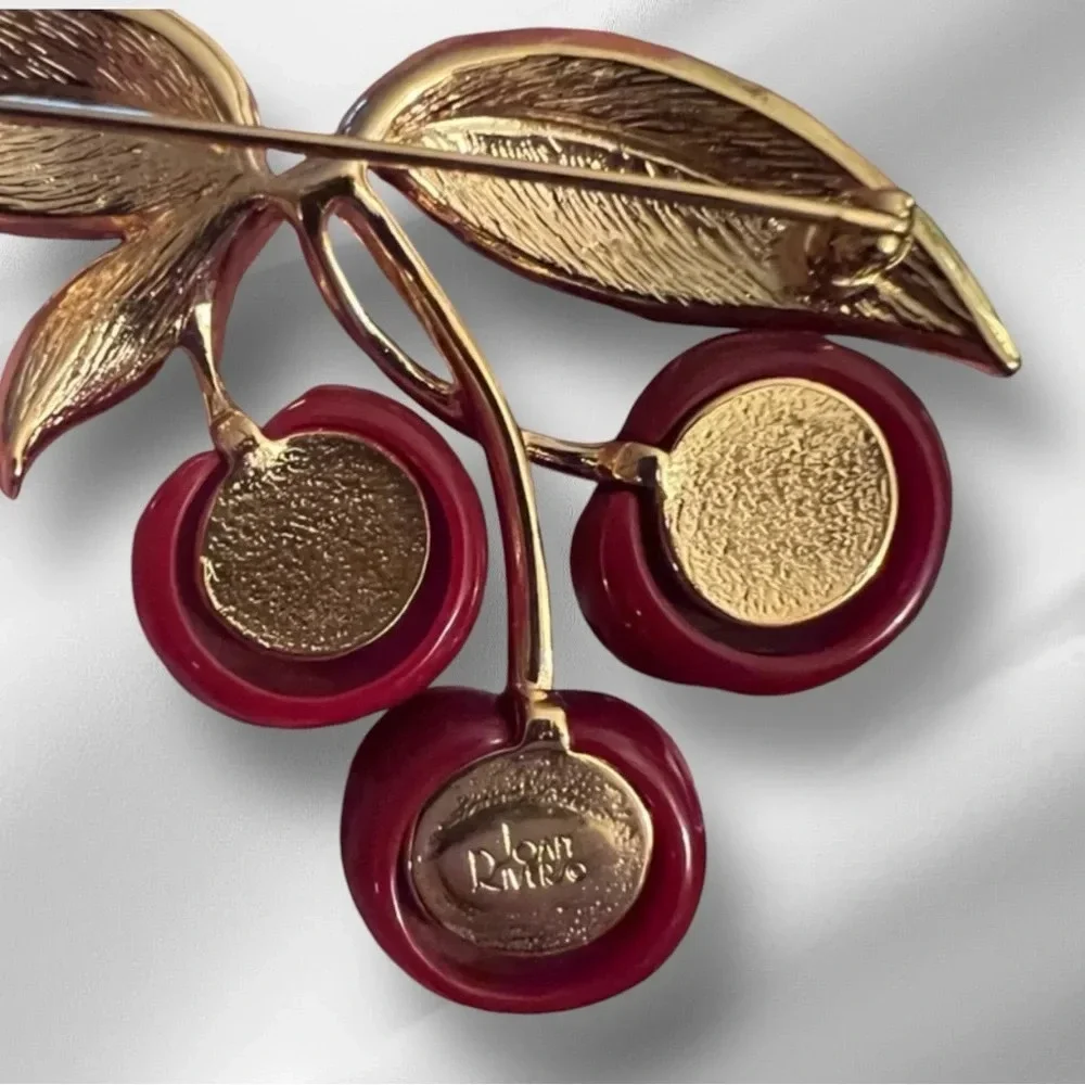 Joan Rivers Cherries Brooch
